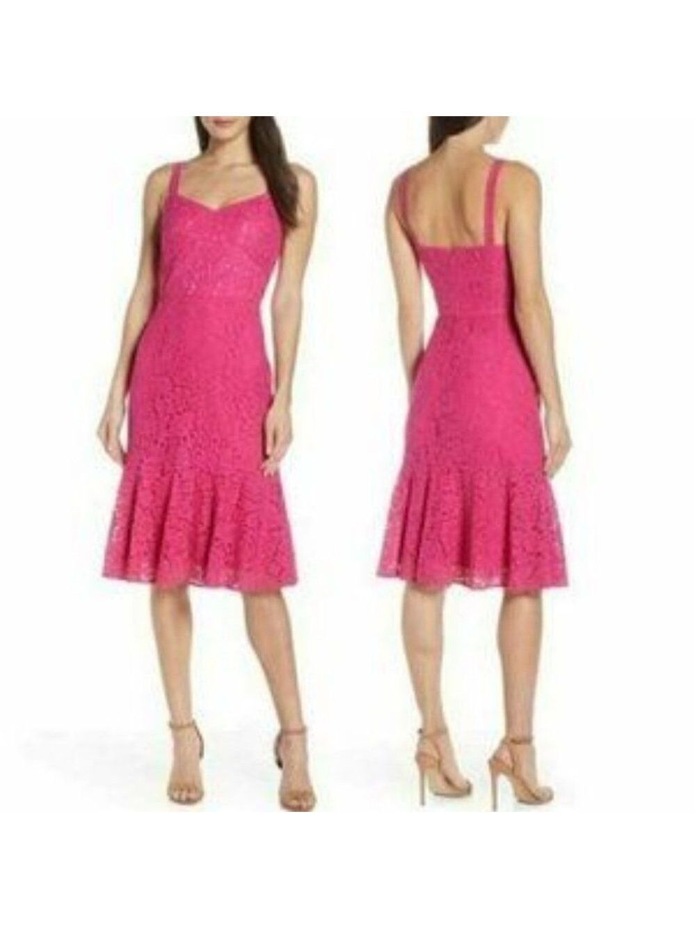 Nwt Chelsea 28 | Magenta lace midi dress